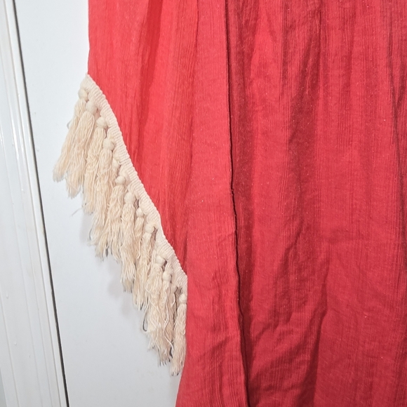 VaVa by Joy Han: Women's Coral Red Big Fringe DRESS Large - Picture 2 of 5